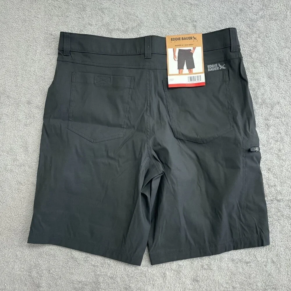 NEW Eddie Bauer Men's Size 34 Rainier 10" Tech Shorts Black Cargo Outdoor - Picture 3 of 7